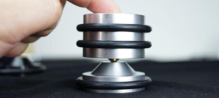 4X 43mm Aluminium Speaker Spike+Pad Base Amplifier Isolation Stand Feet #Silver