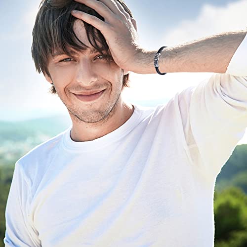 To My Son Bracelet From Mom, Braided Leather Bracelet For Men, Bracelet With Engraved Wallet Card, Son Graduation Birthday Gift Svana Bracelets Son Stainless Steel Magnetic Closure Bracelets #TOP4