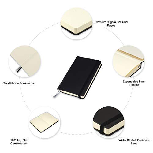 Samsill Bundle Pack, 1" Black Contrast Stitch Binder With Black Dot Journal, Binder Plus Journal Bundle Pack #TOP5