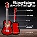 Best Choice Products 30in Kids Acoustic Guitar, All-in-One Beginner Starter Kit w/Strap, Case, Extra Strings, Rosette Inlay - Redburst