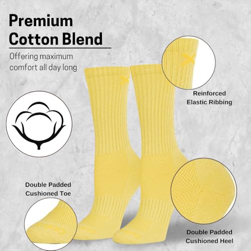 Image of Odd Sox - Basix Heather Athletic Crew Socks - Knit Cotton Cushioned Breathable Arch Support - Unisex Sizing