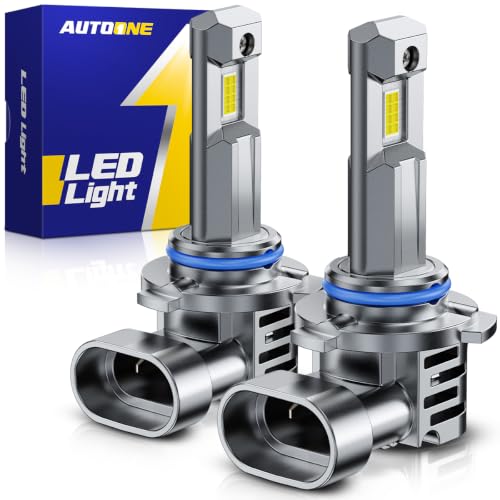 Image of AUTOONE 9006 Led Bulbs, 60000LM 6000K Cool White, 1200% Brightness, HB4 Upgraded Replacement for Cars, Plug and Play (Pack of 2)