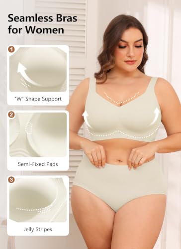 Image of Xcutting Jelly Bras for Women No Underwire Full Coverage Plus Size Support