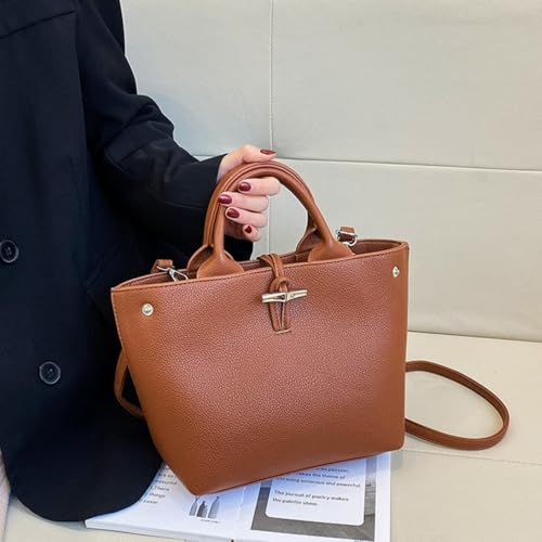 Bucket Bags for Women,Leather Crossbody Bag,Trendy Vintage Shoulder Bag,Top-Handle Purses with Zipper,Travel Work2