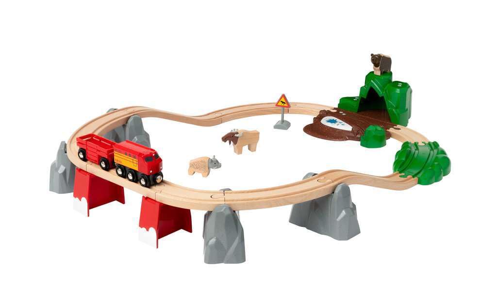Brio World - 33988 - Grand Circuit Exploration - Coffret Complet 27 pièces avec Pont et Animaux du Grand Nord - Circuit de Train en Bois - Jouet Mixte à partir de 3 Ans