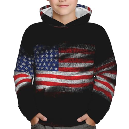 American Black Flag Boy'S Sweatshirt Fleece Hoodie Cotton Blend Hooded Sweatshirt Plush Pullover Hoodie Large Size For Boys And Girls3