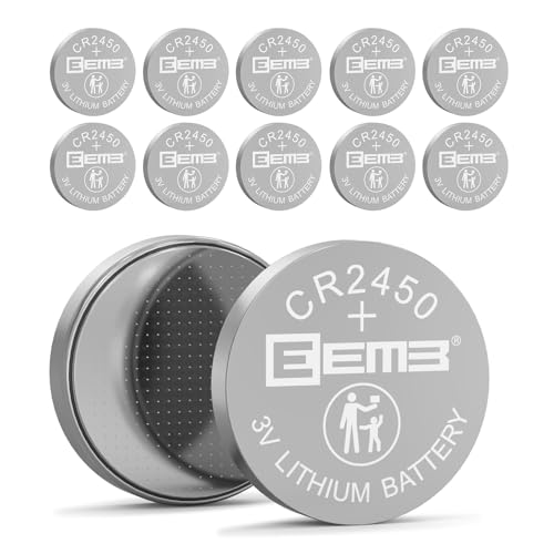 EEMB 10 Batería Etiqueta de Batería CR2450, Batería de Litio 3V con Etiqueta de Soldadura DL2450、ECR2450、BR2450 para Relojes, LáMparas de Té, Velas, Sistemas de Alarma, Calculadoras, Juguetes