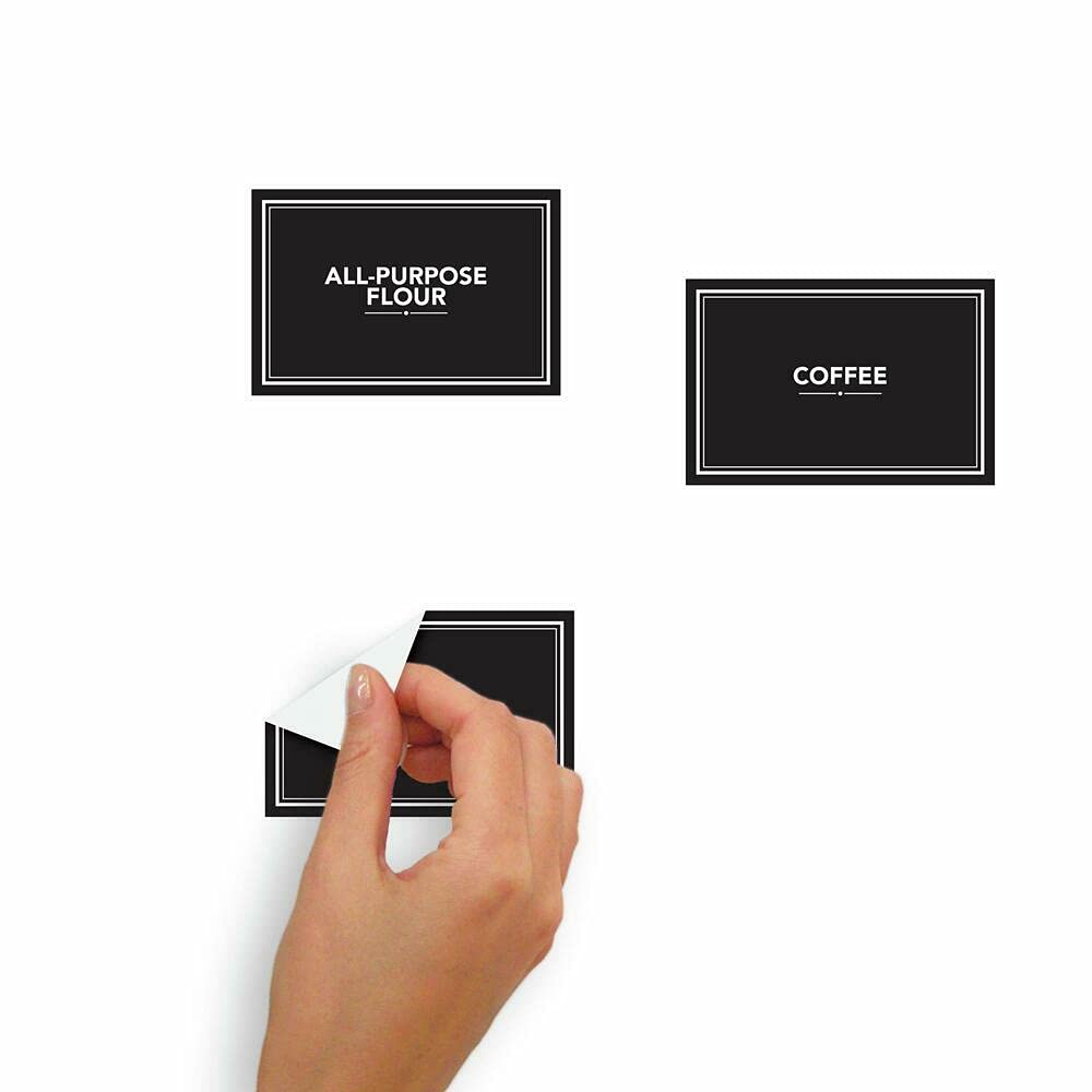 ROOMMATES RMK4954SCS Stickers Repositionnables Etiquettes de Garde-Manger Sticker, White/Black - Image 3