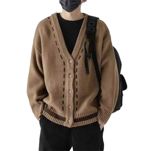 Men's V-Neck Knit Cardigan Slim Fit Sweater Button-Up Outerwear for Casual Style