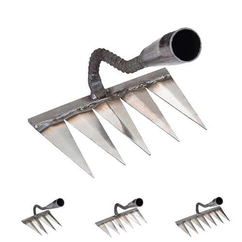 Râteau De Jardin | Râteau De Désherbage 4/5/6/7 Dents | Râteau À Main De Jardin en Acier | Râteau De Jardin Multifonctionnel en Métal pour Désherbage/Jardinage/Ensemencement