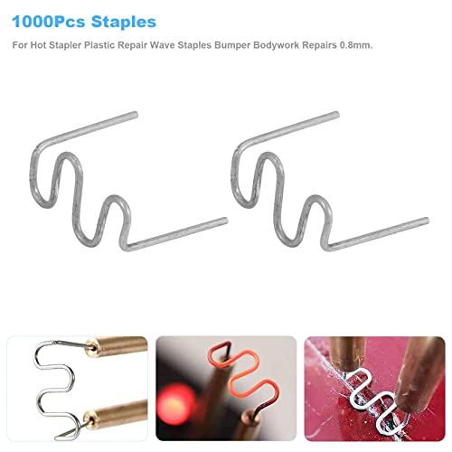 Teppich 1000Pcs 0.8mm Staples for Hot Stapler Plastic Repair Wave Staples Bumper Bodywork Repairs S Wave Staples,Automotive Bumper Repair Staples