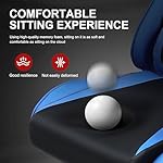 GTRACING Gaming Chair with Footrest, Ergonomic Computer Game Desk Chair, Recline Gaming Chair Seat Height Adjustment, Swivel Rocker with Headrest and Lumbar (Blue) - Image 5