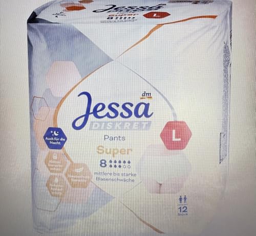Jessa Diskret Pants - Pantalones para incontinencia (talla L, 12 unidades)