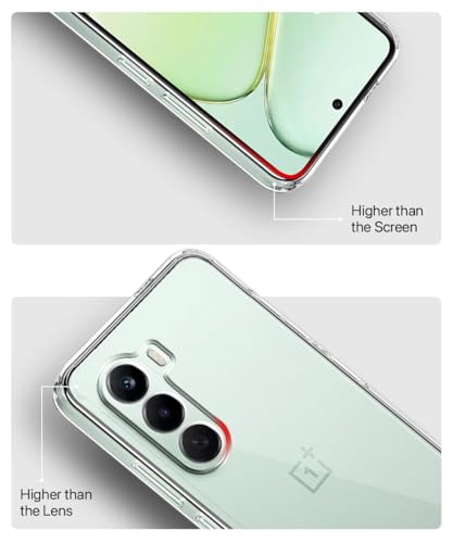 Image of WOW IMAGINE Transparent Back Cover for 1+ OnePlus Nord CE 6 Lite 5G | Raised Bumps for Full Device & Camera Protection TPU Silicone Back Case Mobile Cover - Transparent