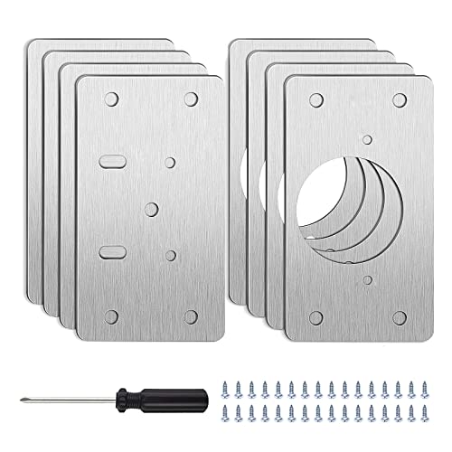 8 Pièces Plaque de Réparation de Charnière, DOYUKY Supports de Réparation Plaques avec Vis et Tournevis, Plaques Fixation à Charnière pour Meubles et Porte d'Armoire de Cuisine Cover