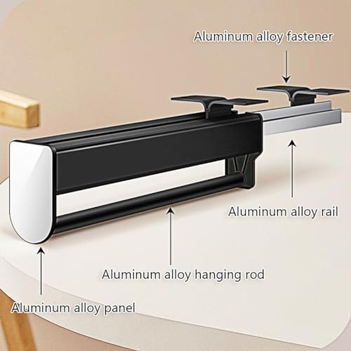 Cintre pantalon aluminium 35cm réglable noir pour placard - 6