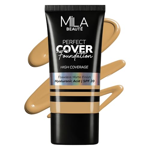 Image of Mila Beaute Perfect Cover Foundation with Hyaluronic Acid & SPF 20 | High Coverage & Flawless Matte Finish | Super Hydrating & Lightweight Formula | Suitable for All Skin Types - 7 Sand