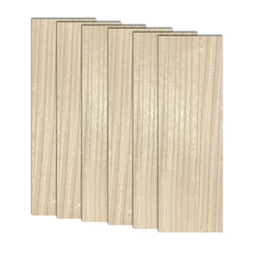Paquete de 6 tableros de madera de paulownia de doble cara de MDF chapados, núcleo de MDF, 6,4 mm, 1/4 de pulgada, hoja de aglomerado de 5 x 15 pulgadas, carteles de lienzo de madera sin terminar para