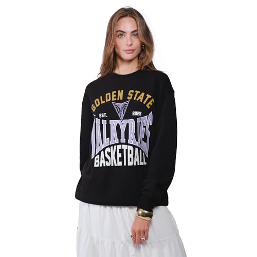 Ultra Game WNBA Official Unisex Super Soft Oversized Crewneck Sweatshirt Golden State Valkyries Sand Large