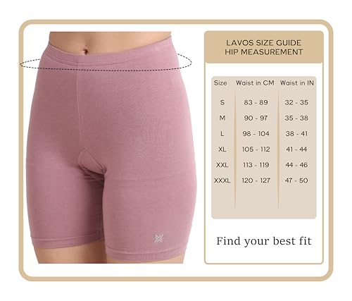 Image of Lavos Women Under Dress Sports Cycling Shorts, Bamboo Cotton Activewear Yoga Gym Workout Anti-Bacterial Uniform, Elastic Mid Waist Shorties Tights for Womens and Young Ladies