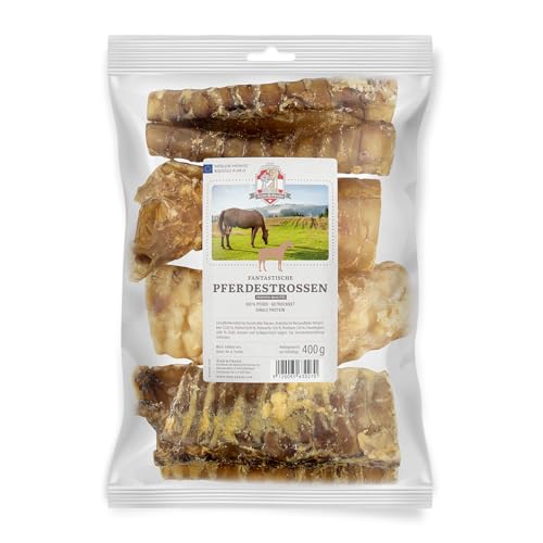 SISSI & FRANZ Pferdestrossen, 400 g, hypoallergener Kausnack für Hunde mit hoher Akzeptanz, ohne Zusatz- und Konservierungsstoffe