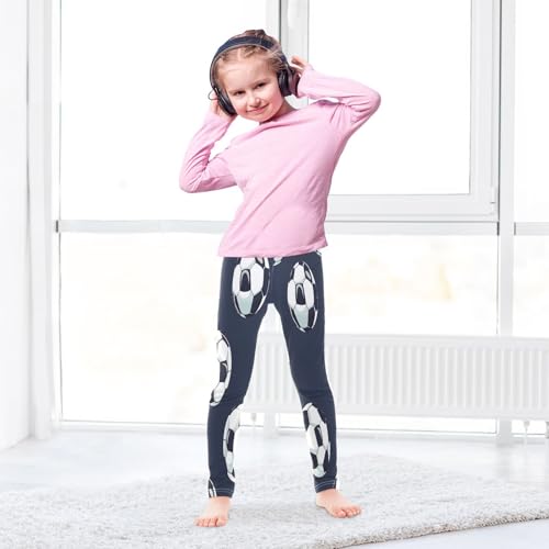 Bolaz Toddler Girls Leggings Printed Yoga Pants Leggings Footballs and Dark Background for Kids4