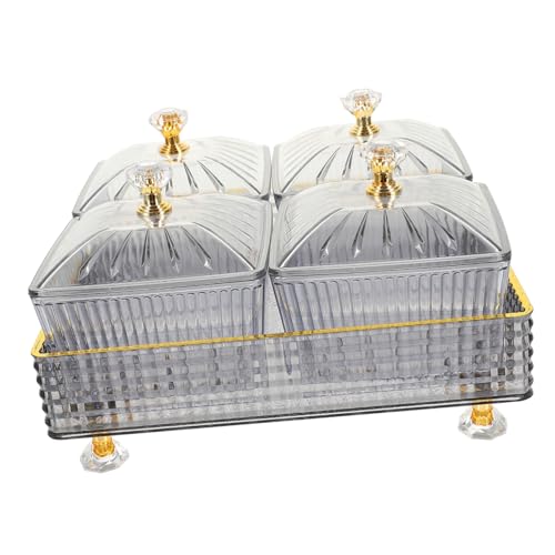 ARTSEWPLY 感ある灰色格仕切り付き軽奢スナック皿 脱着可能ボウルとトレーでパーティーや集まりに 食品保存用収納トレーとしても 再利用可能