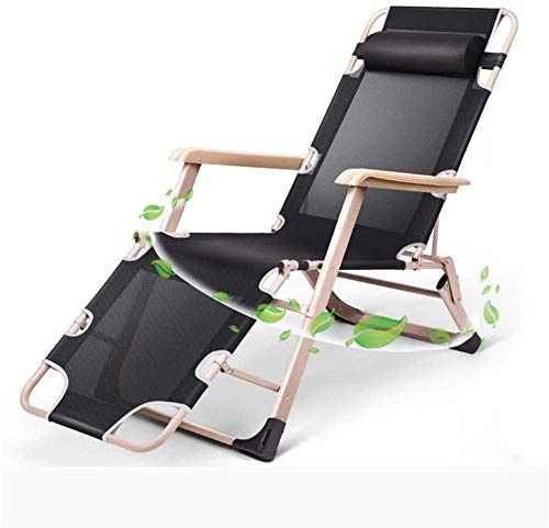 XYSoeMY Foldable Outdoor Garden Sunloungers Zero Gravity Chair Patio Lounge Recliners Adjustable Folding for Pool Side Outdoor Yard Beach Garden Chairs (Color : Black, Size : One size)