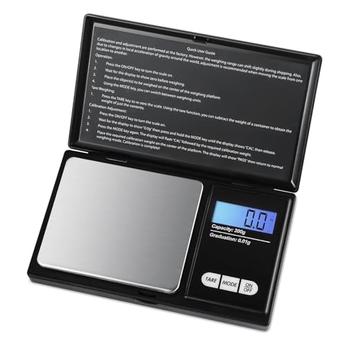 fW^͂A 500/0.01 O 200 O/0.01 Ot|[^u~jdqfW^XP[|PbgP[XXփLb`WG[dʃoXXP[(Black,200g 0.01g)