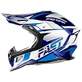 Capacete Motocross Fast Tech Limited Edition 60 Azul/Branco 60