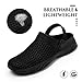 SAGUARO Men's Women's Quick Dry Garden Shoes Lightweight Breathable Gardening Clog Water Shoes Mesh Sandals for Sports Outdoor Beach Pool Exercise All Black 6.5 Women/4.5 Men