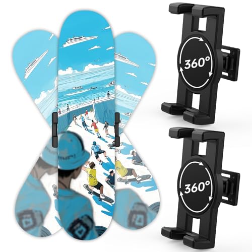 ZIDIHUB Swivel Skateboard Wall Mount, 360° Skateboard Deck Wall Mount, Suspended Display Hanger Grab, Suitable for Any Skateboard Shop and Enthusiast, Collector (2 Set)