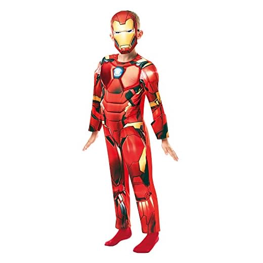 Rubies 640887 - Disfraz oficial de Iron Man de los Vengadores de Marvel 9-10, para niños, talla única (edad 9-10 años, altura 140 cm), Halloween