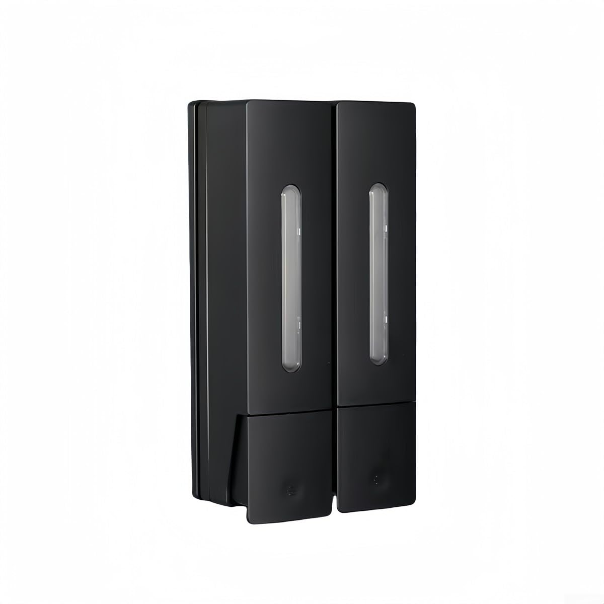 Dispensador de jabón montado en la pared, para gel de ducha y champú, dispensador montado en la pared, botella de bomba de 400 ml, recipiente de detergente para platos de cocina (doble negro)