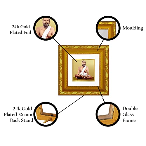 Image of Diviniti Ram Krishna Gold Plated Wall Photo Frame, Table Decor| DG Frame 103 Size 1A and 24K Gold Plated Foil| Religious Photo Frame Idol For Pooja, Gifts Items (10.8 CM X 10.8 CM)