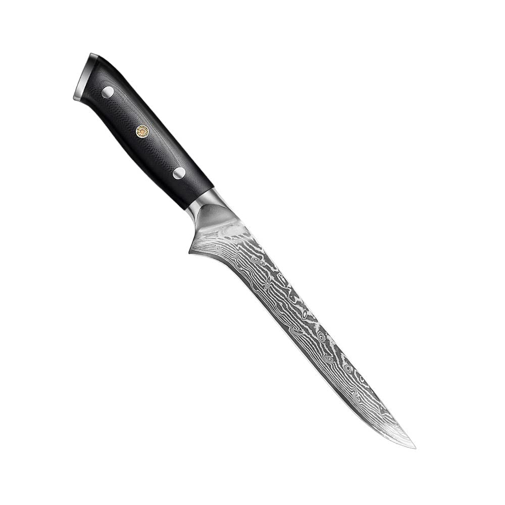 Boning Knife, Kitchen Knife Damascus 67-Layer Steel Professional Butcher Boning Knife Fish Filleting Vegetables Slicing Cleaver Meat Knife BY ZZYY (Color : 1pc, Kitchen Knife Size : 6 inch)
