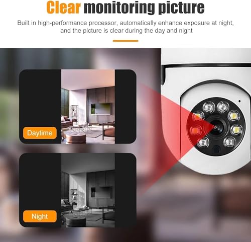 Image of DEATTI Wireless WiFi E27 Bulb Holder Security Camera with Night Vision for Home /Office /Warehouse, V380 App for Remote Live Viewing Security Camera - 1080P (DECM18)