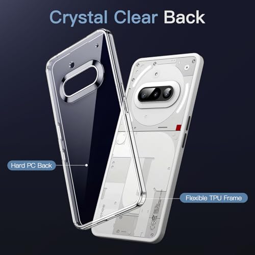 Image of JETech Cover Case for Nothing Phone 3a, Clear Shockproof Bumper Cover, Anti-Scratch Hard Back, Protective Slim Fit, Non-Yellowing, Durable Transparent TPU for Drop Protection (Clear)