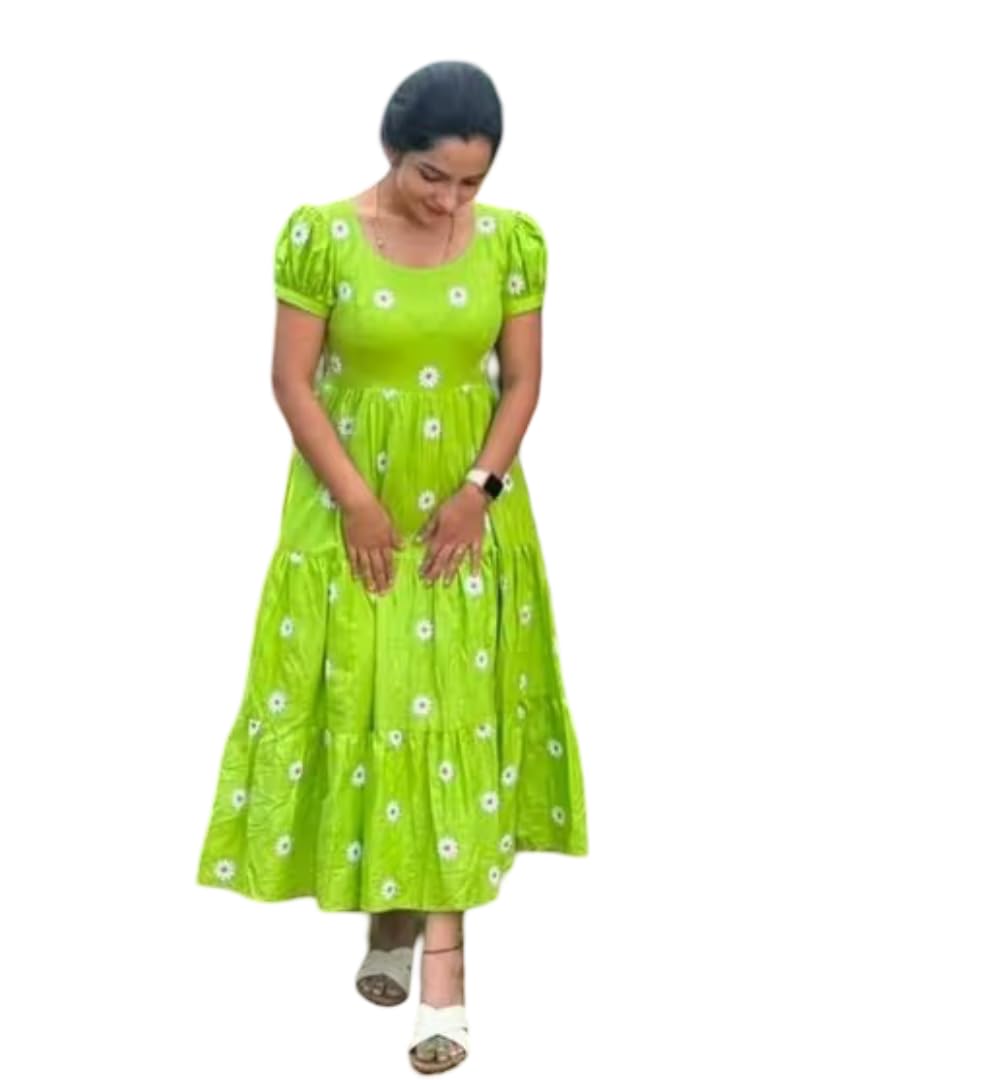 the kavyahi fashion Women's Cotton Maxi Dress Elegant Embroidered Design Ethnic Boho Style Soft & Breathable Fabric Casual,Festive & Summer Wear Ankle-Length-picture-51