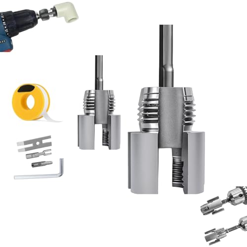 Image of PVC Integrated Internal & External Pipe Threading Tool (1 /2 inch and 3 /4 inch) - Dual-Function Thread Cutter for Plastic Pipes - Electric Drill Compatible - DIY Plumbing Repair Kit