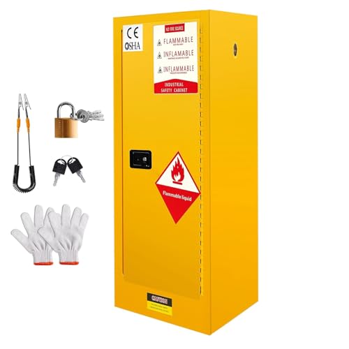 Flammable Storage Cabinet 32 Gallon Steel Adjustable Shelf