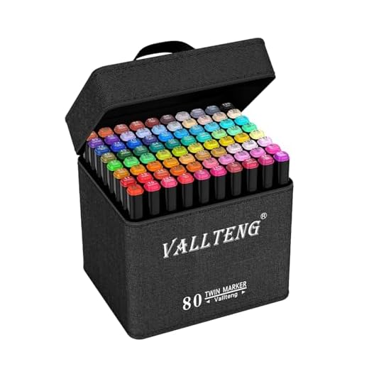 Vallteng 80 Marker pens Color Arte Dibujo Marcadores Arte Marker Pen Set Dibujo Rotuladores, de Doble Punta para Suministros de Pintura y Dibujo para Niños y Adultos