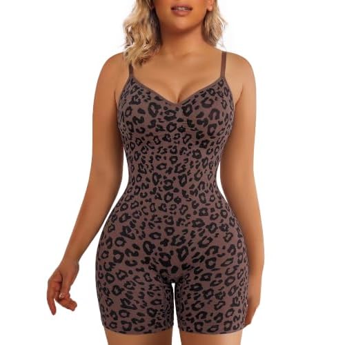 SHAPERX Shapewear for Women Tummy Control Bodysuit Mid Thigh Body Shaper Shorts for a Lifted Look
