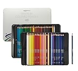 Amazon Basics - Premium Colored Pencils, Soft Core, 48 Count (Pack of 1), Multicolor