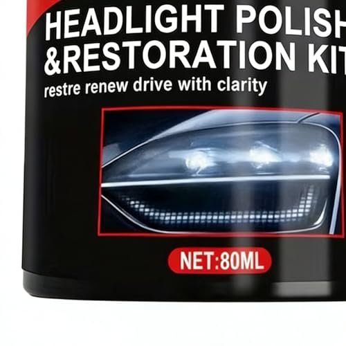 Polvo de pulido de – fórmula profesional de 80 ml | Kit de pulido de faros con reparación de arañazos, restauración de superficies, brillo de espejo, kit de eliminación de arañazos de - imagen 6