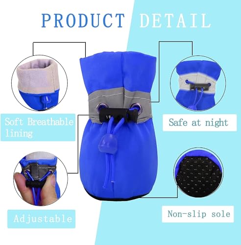 YAODHAOD Scarpe per Cani Antiscivolo, Stivali per