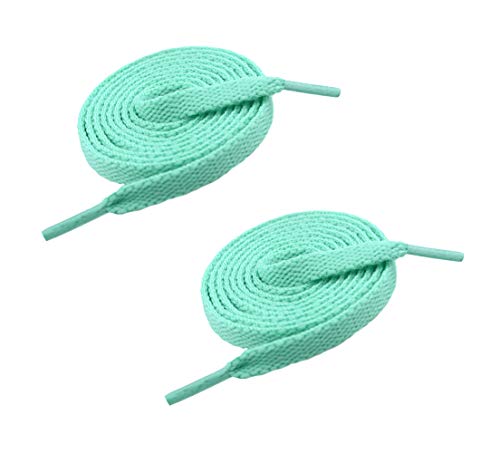 VSUDO 71  Flat Sneaker Shoe Lace, 5 16  Flat Sneaker Shoelace (1Pair-Mint Green-180CM)