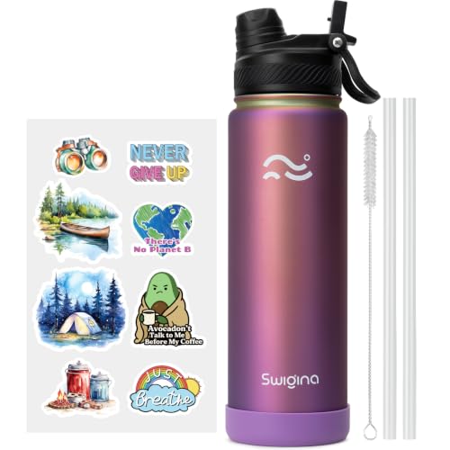 Image of Swigina Insulated Water Bottle with Boot (Keep 36hrs Cold) BPA Free, 24 oz