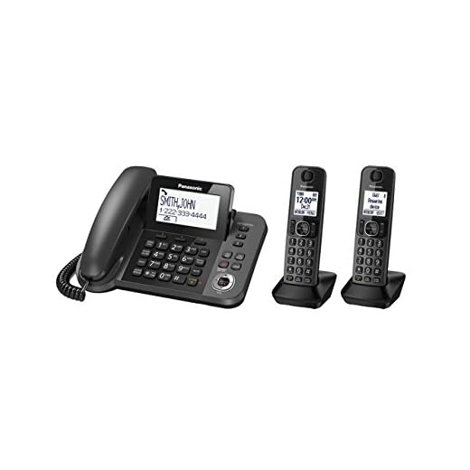 Panasonic KX-TG572SK DECT 6.0 Plus Corded / Cordless Combo Phone System with 2 Cordless Handsets (plus one corded handset) (Renewed)