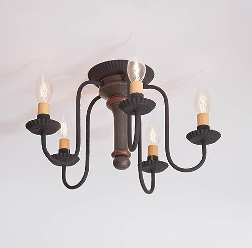 Irvins-Tinware-9121TESB-5-Light-Berkshire-Semi-Flush-Mount-Wood-Ceiling-Light-in-Espresso-with-Salem-Brick-Wood-Primitive-Country-Lighting Irvins Tinware 9121TESB 5 Light Berkshire Semi Flush Mount Wood Ceiling Light in Espresso with Salem Brick Wood Primitive Country Lighting